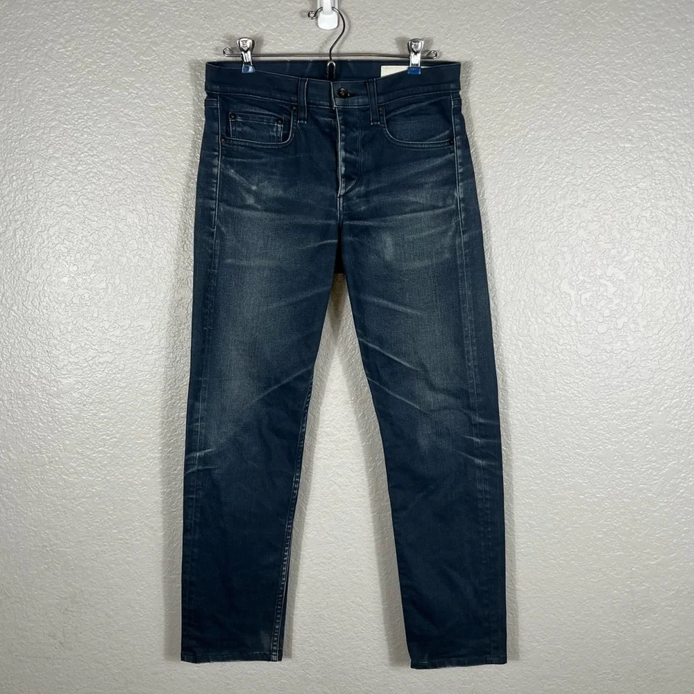 Rag & Bone Standard Issue Fit 2 Coated Navy - Picture 2 of 9